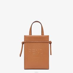 Fendi hombres bolso mini ir al shopper de piel 2LH8E1871 accesorios marrón