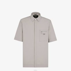 Fendi hombres camisa de nailon 2LH8E1926 vestir gris