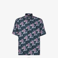 Fendi hombres camisa de seda 2LH8E1912 vestir multicolor
