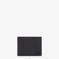 Fendi hombres cartera plegable de cuero 2LH8E2671 accesorios negro