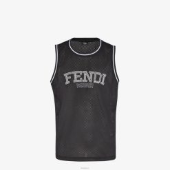 Fendi hombres chaleco de malla técnica 2LH8E2189 vestir negro
