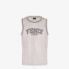 Fendi hombres chaleco de malla técnica 2LH8E2190 vestir blanco