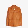Fendi hombres chaqueta de cuero 2LH8E2064 vestir marrón
