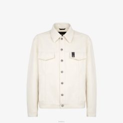 Fendi hombres Chaqueta de mezclilla 2LH8E2119 vestir blanco