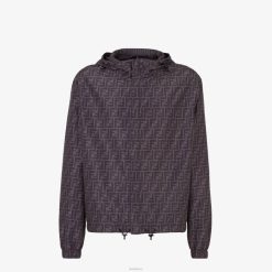 Fendi hombres chaqueta de nailon 2LH8E2130 vestir negro