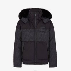 Fendi hombres chaqueta de tejido técnico 2LH8E2161 vestir negro
