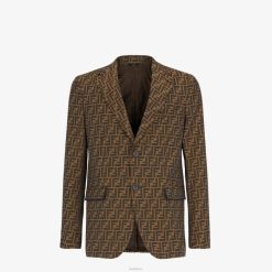 Fendi hombres chaqueta de tela 2LH8E2062 vestir marrón