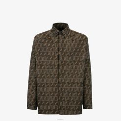 Fendi hombres chaqueta de tela 2LH8E2121 vestir marrón