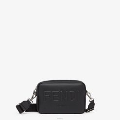 Fendi hombres estuche de cuero para cámara bolso de cuero 2LH8E1839 accesorios negro