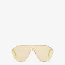 Fendi hombres gafas de sol de metal con lentes y efecto ultra espejo 2LH8E2409 accesorios moda