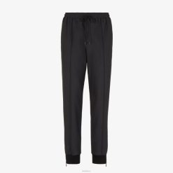 Fendi hombres pantalones de lana 2LH8E2091 vestir negro