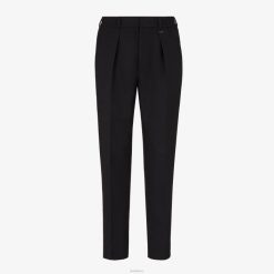 Fendi hombres pantalones de lana 2LH8E2115 vestir negro
