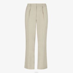 Fendi hombres pantalones de lino 2LH8E1916 vestir gris