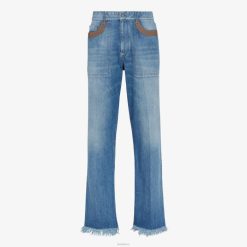 Fendi hombres pantalones de mezclilla 2LH8E2021 vestir azul