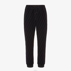 Fendi hombres pantalones de piqué 2LH8E1997 vestir negro