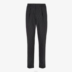 Fendi hombres pantalones de tela 2LH8E1995 vestir negro