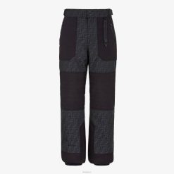 Fendi hombres pantalones de tela técnica 2LH8E2162 vestir negro