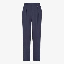 Fendi hombres pantalones de viscosa 2LH8E1941 vestir azul