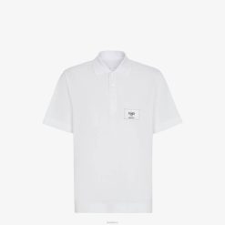 Fendi hombres polo de algodón 2LH8E2137 vestir blanco