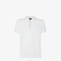 Fendi hombres polo de piqué 2LH8E2171 vestir blanco