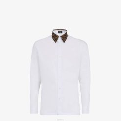 Fendi hombres remera de algodón 2LH8E1975 vestir blanco