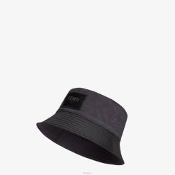 Fendi hombres sombrero de pescador de algodón 2LH8E2427 accesorios negro