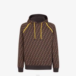 Fendi hombres sudadera de algodon 2LH8E2078 vestir marrón