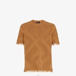 Fendi hombres suéter de algodón 2LH8E2043 vestir marrón