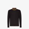 Fendi hombres sueter de lana 2LH8E2080 vestir negro