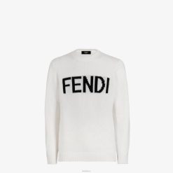 Fendi hombres sueter de lana 2LH8E2167 vestir blanco