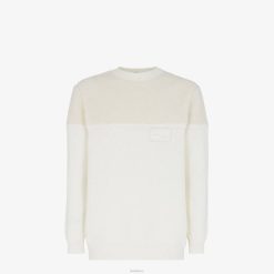 Fendi hombres suéter de seda y lana 2LH8E2095 vestir blanco