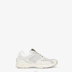 Fendi hombres zapatillas bajas de cuero nobuck 2LH8E2301 zapatos blanco