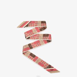 Fendi mujer bandeau de seda envolvente 2LH8E225 accesorios rosa