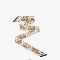 Fendi mujer bandeau de seda envolvente 2LH8E314 accesorios azul claro