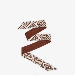 Fendi mujer bandeau de seda envolvente 2LH8E453 accesorios marrón