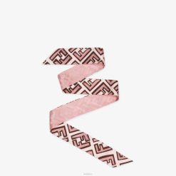 Fendi mujer bandeau de seda envolvente 2LH8E479 accesorios rosa