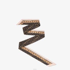 Fendi mujer bandeau de seda envolvente 2LH8E5 accesorios marrón