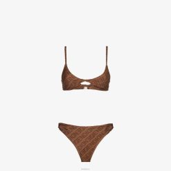 Fendi mujer bikini de licra 2LH8E1057 vestir marrón