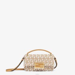Fendi mujer bolsa de rafia ff 2LH8E649 accesorios beige