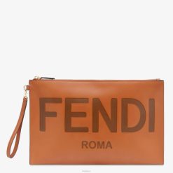 Fendi mujer bolsa plana de cuero grande 2LH8E1503 accesorios marrón