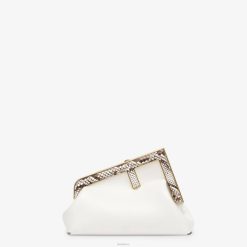 Fendi mujer bolso de cuero con detalles exóticos 2LH8E778 accesorios blanco