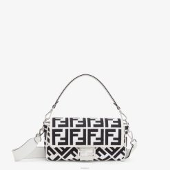 Fendi mujer bolso de lona con bordado ff 2LH8E686 accesorios blanco