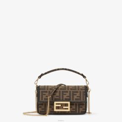 Fendi mujer bolso de tela jacquard ff 2LH8E514 accesorios marrón