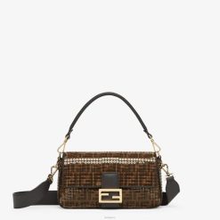 Fendi mujer Bolso ff de tejido jacquard con lentejuelas 2LH8E544 accesorios marrón