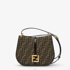 Fendi mujer bolso ff de tejido jacquard y piel 2LH8E515 accesorios marrón