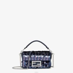 Fendi mujer bolso medio de lentejuelas 2LH8E629 accesorios azul