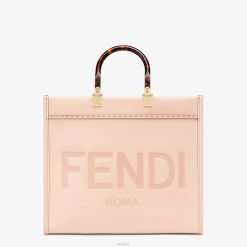 Fendi mujer bolso shopper de cuero pálido 2LH8E863 accesorios rosa