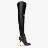 Fendi mujer botas de cuero de tacón alto 2LH8E1263 zapatos negro