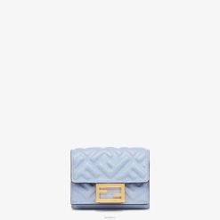 Fendi mujer cartera baguette de piel de napa con tres pliegues y micro 2LH8E1423 accesorios azul claro