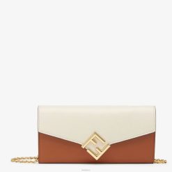 Fendi mujer cartera bicolor de piel y camelia 2LH8E1427 accesorios multicolor